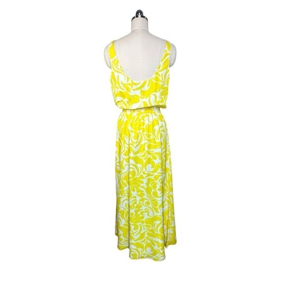 Ann Taylor Yellow Floral Scroll Tank Maxi Dress| 6 - Picture 6 of 9